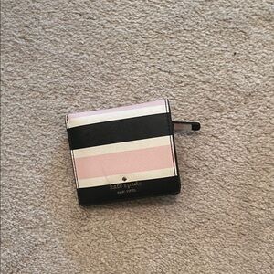 Kate Spade Pink and Black Striped Wallet